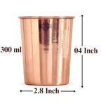 INDIAN ART VILLA Copper Plain Shine Finish Glass - 275 ML Tumbler, Copper Drinkware & Serveware, Ideal for Water Drinking, Perfect Gifting Option for Festivals and Special Occasions, Set of 1