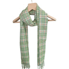 Graziemille PURE PASHMINA IN SILK/CASHMERE IN GREEN CHECKS