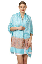 Pashtush Women's Soft Bamboo Scarf, Casual Shawls, Stoles, Wraps (size 70 x 200 cm) (Aqua) (Aqua Blue)