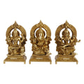 ARTVARKO Lakshmi Ganesha Saraswati, Set of 3 Lord Statues Brass Lakshmi (Laxmi), Ganesha, Saraswati, Handmade Idol 7 Inches