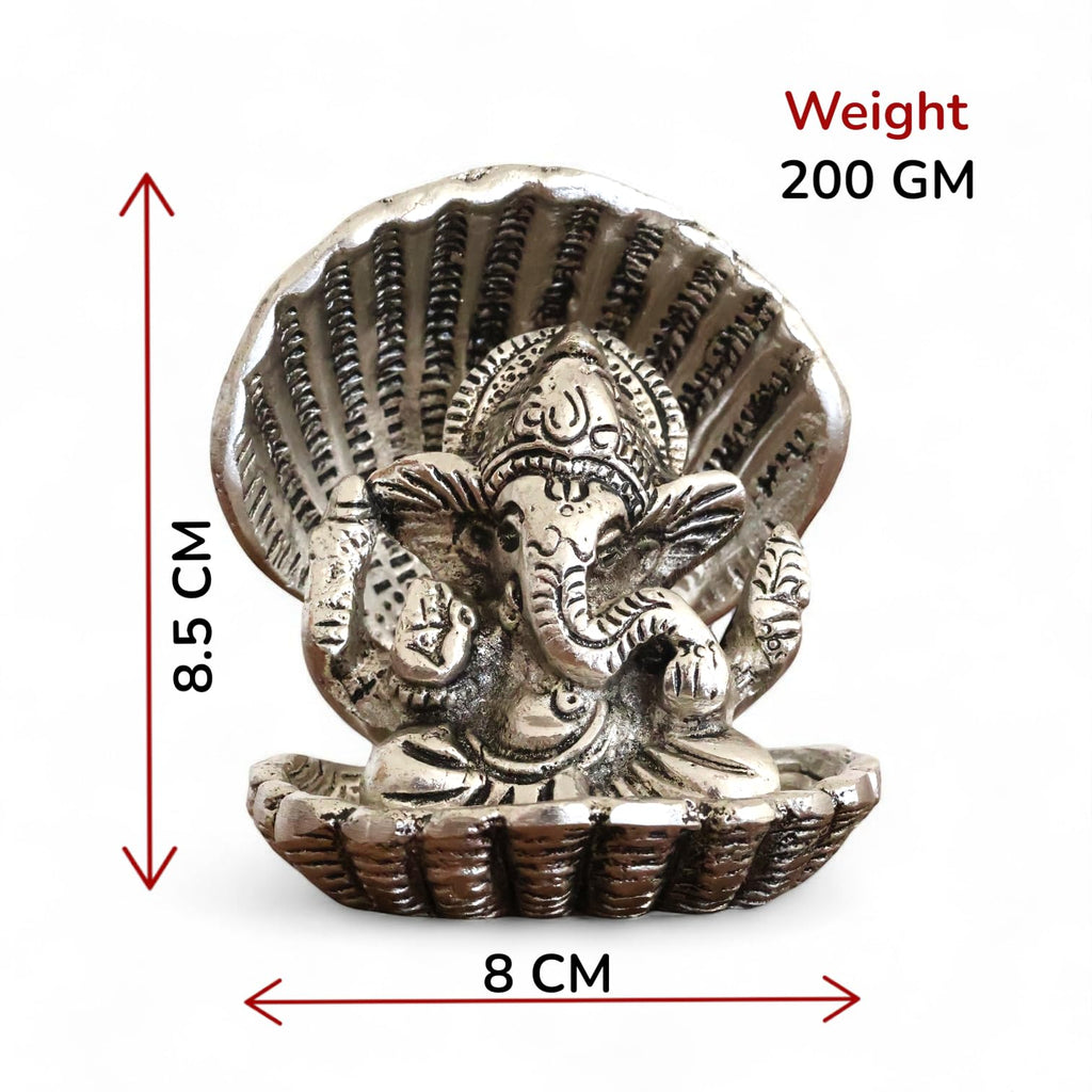 KridayKraft Silver Plated Ganesha ji in Sheep for Pooja Room Showpiece for Home,Office & Table,Religious Idol,Showpiece Figurines for Car Dashboard,Showpiece Decorative Gift Article...