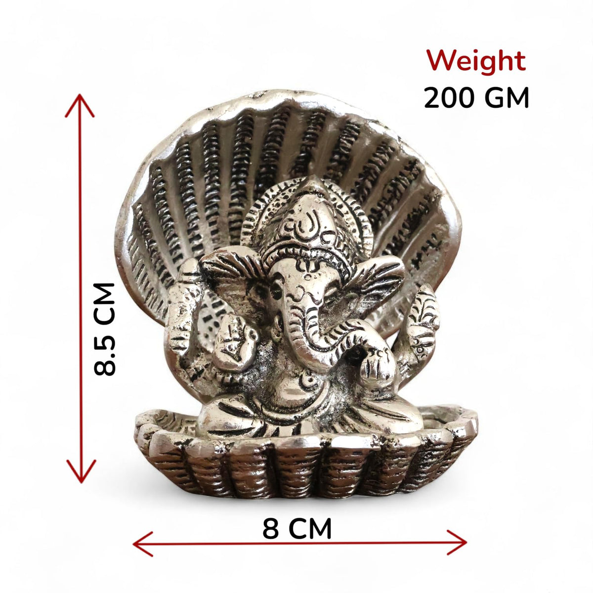 KridayKraft Silver Plated Ganesha ji in Sheep for Pooja Room Showpiece for Home,Office & Table,Religious Idol,Showpiece Figurines for Car Dashboard,Showpiece Decorative Gift Article...