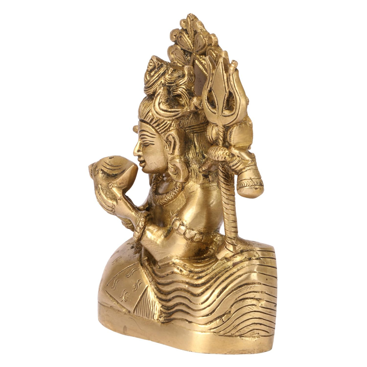 ARTVARKO Brass Lord Shiva Shiv Drinking Halaahal Bhole Nath Idol Statue Home Mandir Puja Temple Gift Gold Color 6.5 Inch