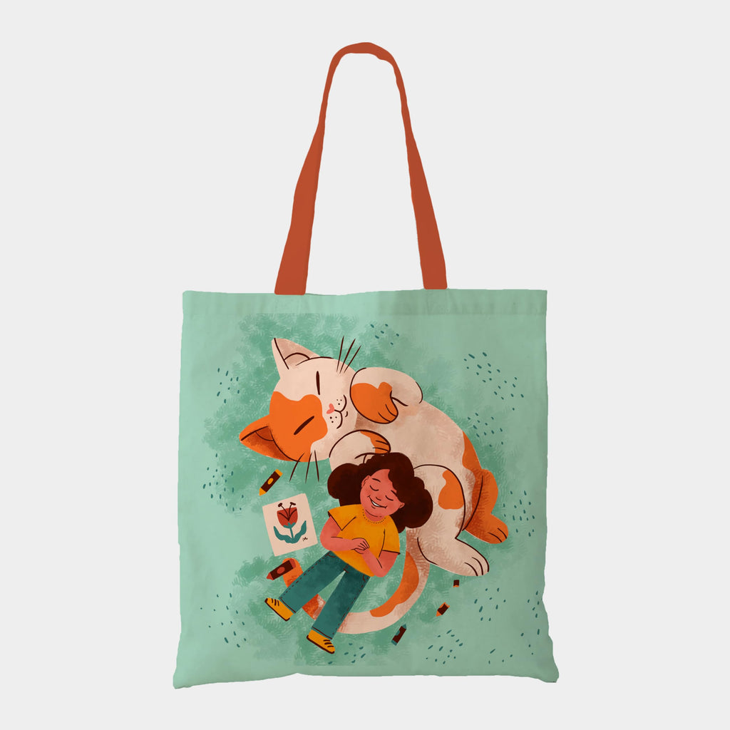 Purple Tree Happy Kitty Canvas Tote - 1 Pc, Women's Printed Tote, Stylish Bags