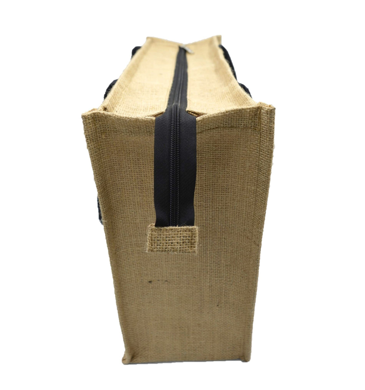 JUTEKA Multicolor spacious Jute Bag with Zipper Closure, Full Size Front Pocket and Large Handles…