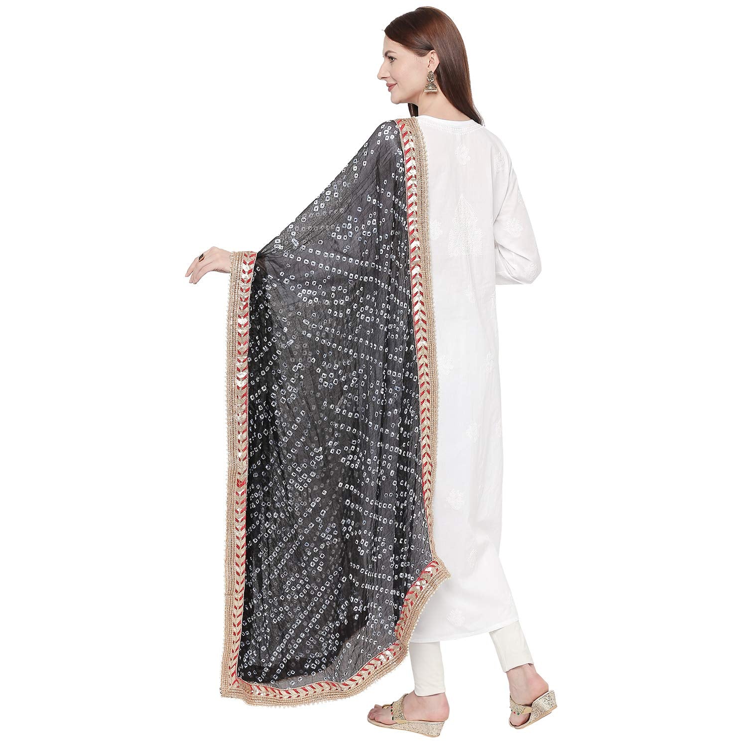Dupatta Bazaar Women's Dupatta (DB1791_Black_Free Size)
