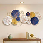 DSH CRAFTING YOUR CURIOSITY Metal Wall Art Wall Sculpture Wall Hanging Showpiece Perfect For Home (18-Circle-Blu)