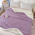 Reexplore King Size Double Bed Blanket, Velvet Flannel and Sherpa Layer, All-Season Blanket for AC Rooms and Winter, 200 x 230 cm, Lavender Kafalo