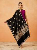Pashmoda Women Nafeesa Kashmiri Aari Embroidery Stole, Shawl, & Wrap, Luxury Pashmina Evening Wrap (Size: 71X203 CM)