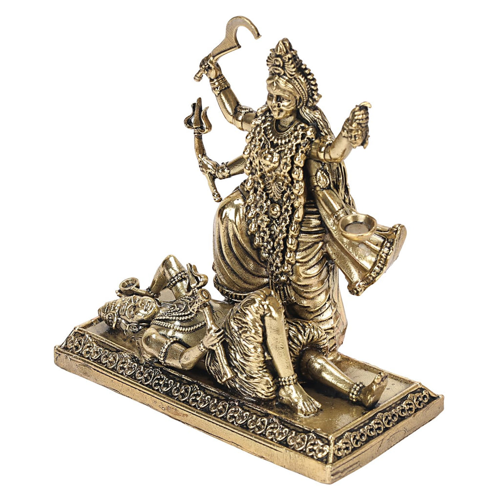 ARTVARKO Brass Kali MATA Murti Maha Kaali with Shiva Idol Adi Shakti Ma Mahakali Kalika Maa Statue 4 Inch