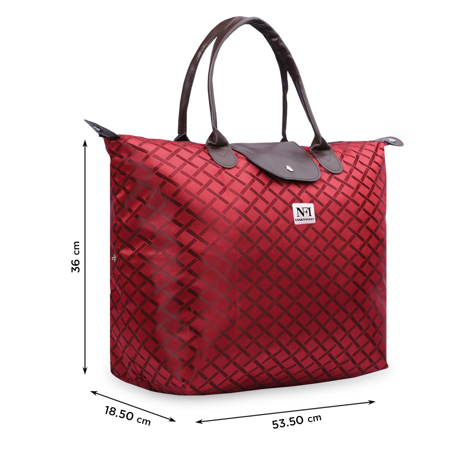 NFI essentials Shopping Tote Bag Foldable Handbag Travel Bag for Women & Girls Shoulder Waterproof Carry Bag for Grocery & Daily Use