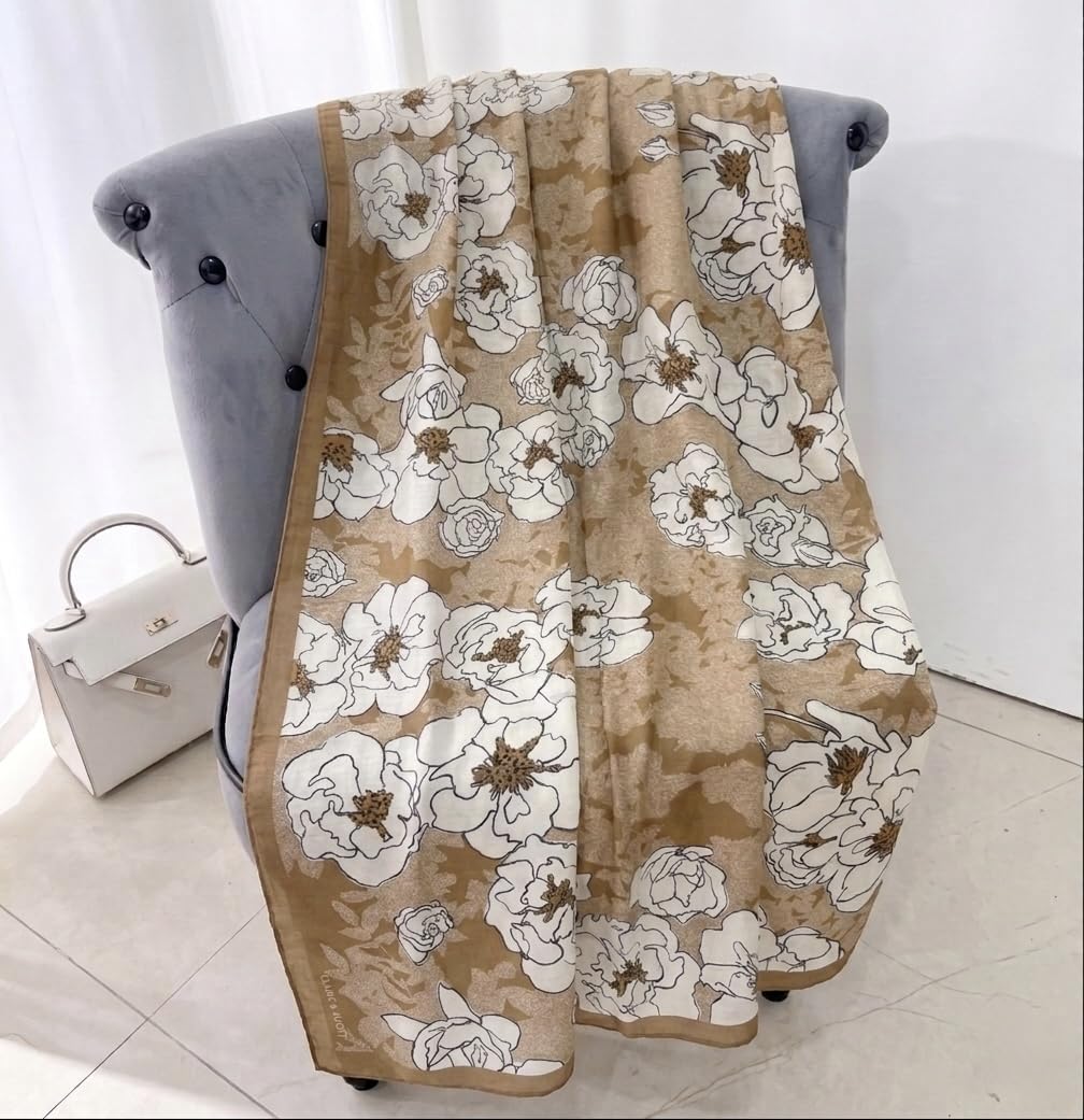 SCARFITT Women’s Viscose Floral Scarf – Soft Lightweight Long Stole