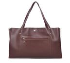 Zutiva tote bag for women office use – Large Capacity Laptop Purse for Work, Professional Shoulder Handbag for Women Stylish PU-Leather Tote for Office, Travel & Daily Use (Brown)