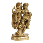ARTVARKO Brass Laxmi Vishnu Riding On Garuda Lakshmi Narayan Sculpture Decorative Idols Statue for Home Décor Mandir Pooja Temple Gift 8.5 Inch.