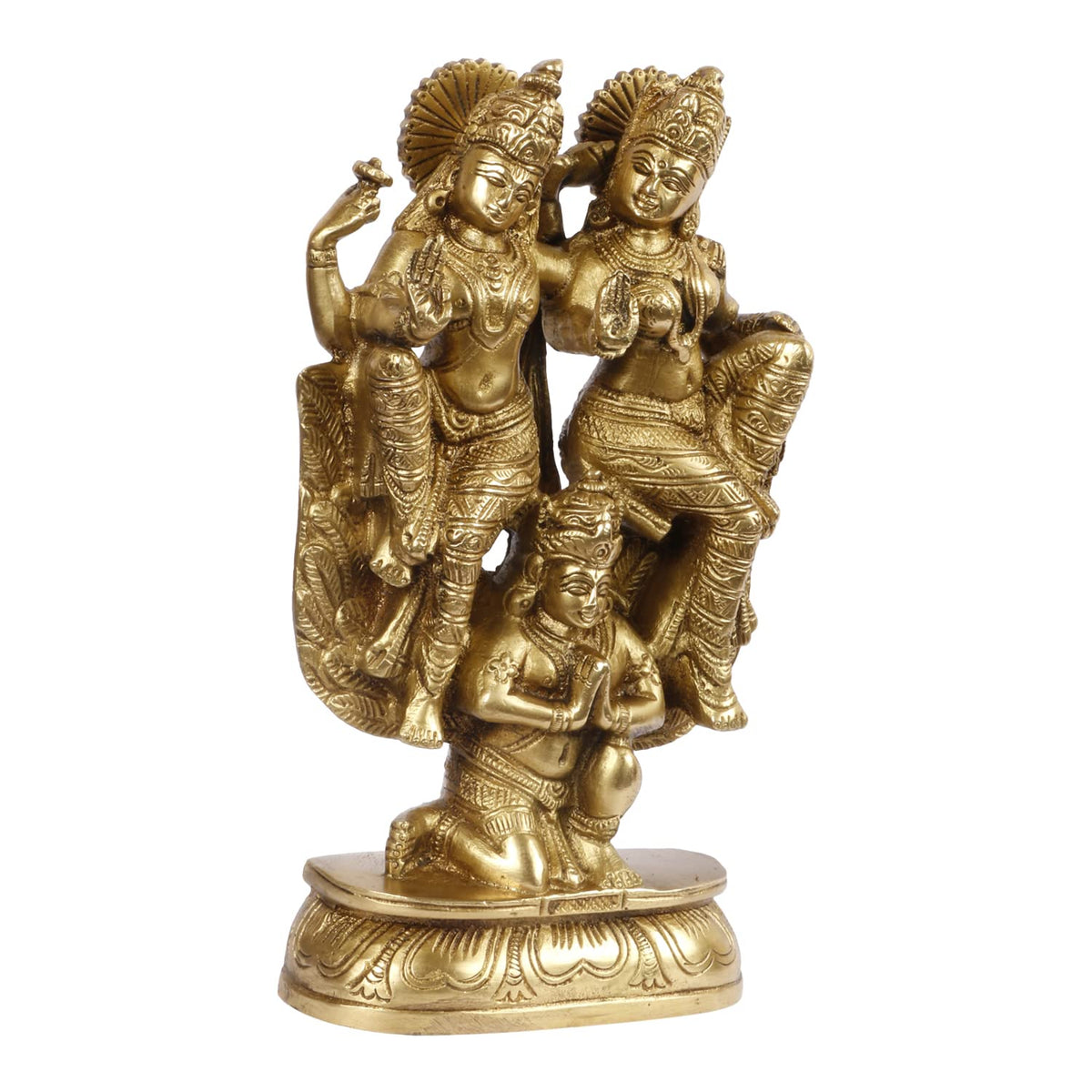 ARTVARKO Brass Laxmi Vishnu Riding On Garuda Lakshmi Narayan Sculpture Decorative Idols Statue for Home Décor Mandir Pooja Temple Gift 8.5 Inch.