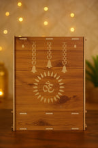 EXPRO Wooden Wall Mounted Pooja Mandir for Home & Office, Wooden Temple for Home Decor Hanging Pooja Stand for Idols | Height: 5 | DIY (Do-It-Yourself) (Beige | Height 41 | OM Design)