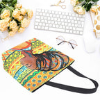 Naanle Africa Canvas Tote Bag Large Women Casual Shoulder Bag Handbag, African Girl Reusable Multipurpose Heavy Duty Shopping Grocery Cotton Bag for Outdoors.