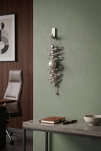 KridayKraft Traditional Nimbu Mirchi Beads Hanging for Positive Energy | Metallic Silver Finish Decorative Nazar Battu for Doorway/Entrance.
