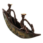 ARTVARKO Antique Tribal Kerala Handmade Brass Boat for Home Decorative Showpiece Gift 12 Inch