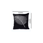 JDX Velvet Decorative 250 TC Cushion Cover for Living Room and Sofa, 8073_Black