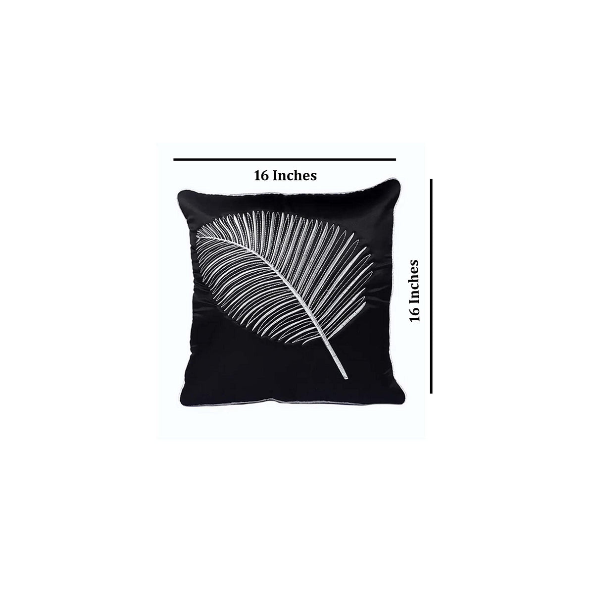 JDX Velvet Decorative 250 TC Cushion Cover for Living Room and Sofa, 8073_Black