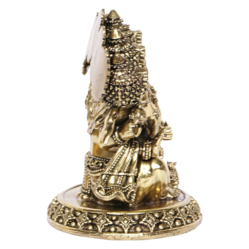 SVARUP Brass Panchmukhi Ganesh Lord Ganesha Murti for Home, Living Room, Office Decor Showpiece for Decoration, Gift 5.5 Inch