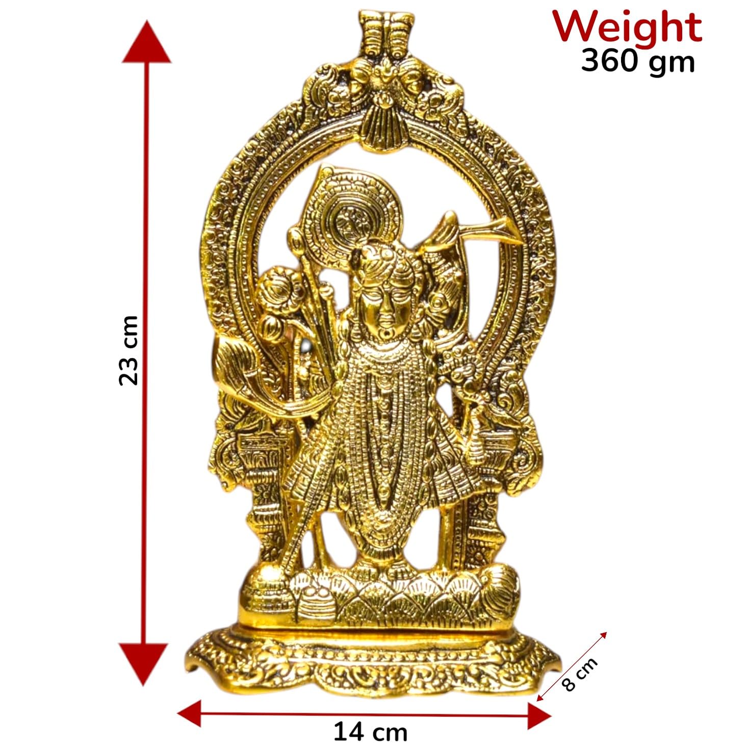 KridayKraft Aluminium Hindu God Sri Shrinathji Nathdwara Idol Sculpture Statue Murti,Dwarkadhish Idol for Puja
