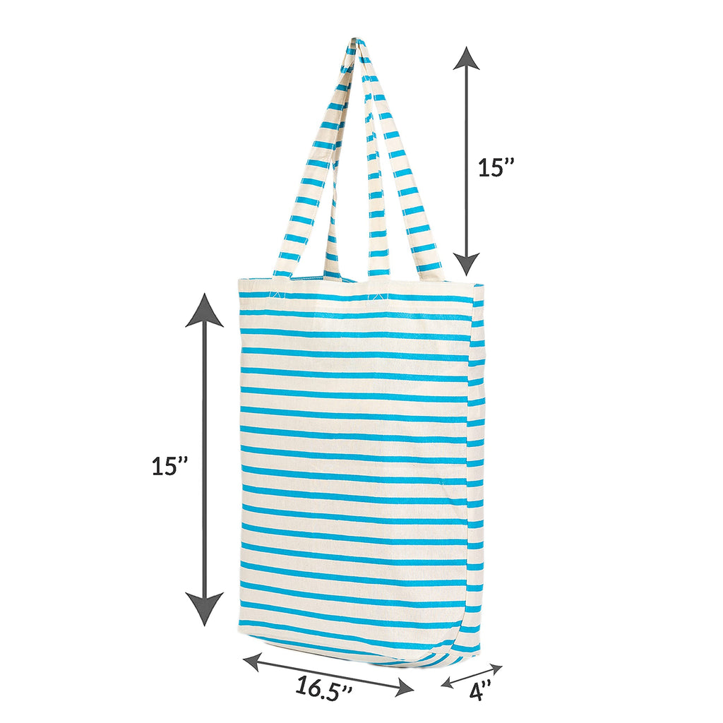 AQVA Printed Pack of 3 Cotton Tote Bag for Women | Trendy Stylish Multipurpose Handbags for Daily Use | Shoulder Bag for Shopping, Beach, Travel and Grocery | Set 3