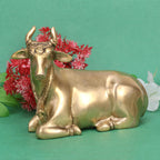 SVARUP Brass Kamdhenu Gau MATA Murti Kamadhenu Nandi Cow Statue for Puja Home Decor Gift 7.5 Inch