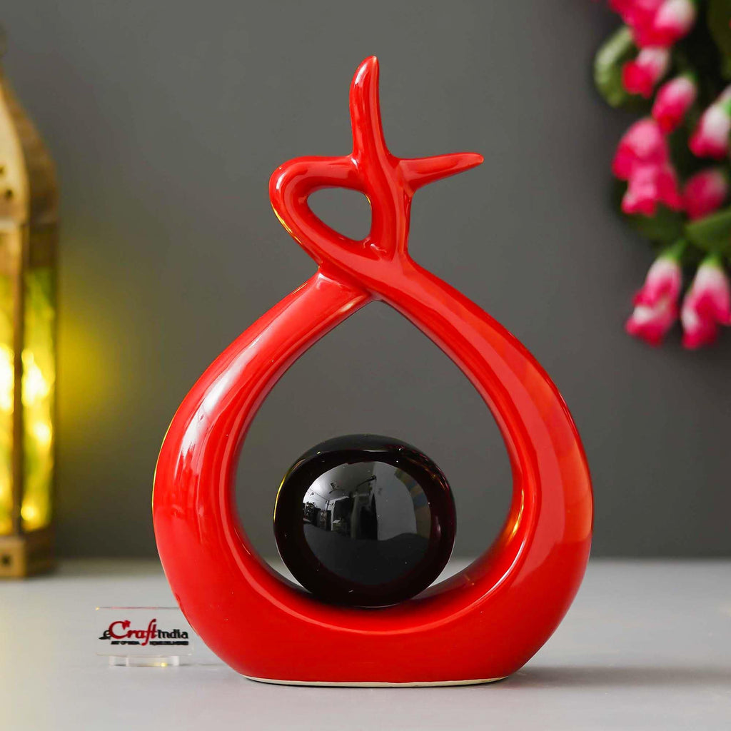 eCraftIndia Creative Modern Spiral Decorative Statue Showpiece (Black Red) | Home Decoration Items for Living Room Bedroom Hall Office Table| Home Decor Gifts for Birthday Housewarming New Year