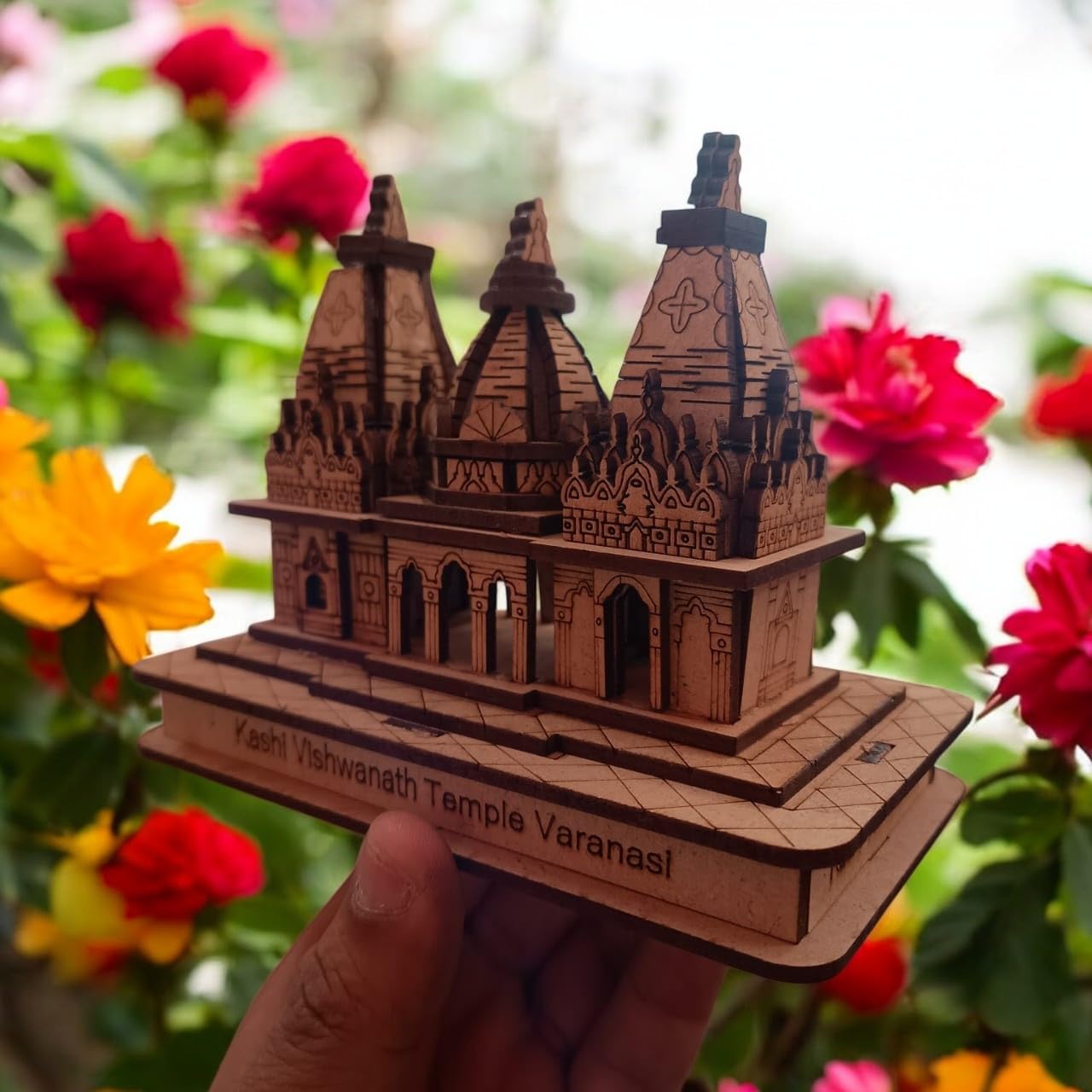 SriMaa Ventures Replica of Kashi Vishwanath Mandir | Kashi Ke Dev Bholenath Mini Idol | Miniature Varanasi Mandir for Home Puja, Temple