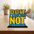 Artvibes Wooden Idols and Figurine Do It Now Not Tomorrow Quotes Table Decor for Office Desk Alphabet Showpiece | Home Decoration | Living Room | Modern Gifting Item (Sp_1155)