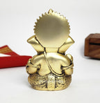 Gold Art India Ganesha Idol | Ganesh Statue for Home Decor | Ganesha murti for Office Desk, & Ganpati Idol for Car Dashboard | Unique Wedding & Birthday Gift (Gold Antique 3.5)