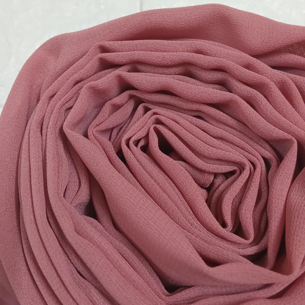 Trending Plain Chiffon Georgette Fancy Hijab/Scarves/Shawl/Stoles/Duppatta Combo of 3 Muslim Women Malaysian Soft College Girls Abaya Scarf Collection (Wine, Maroon, Nude pink)