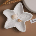 FAIRY BUCKET™ Concrete Jewelry Tray – Aesthetic Starfish Vanity Tray for Women, Decorative Trinket Dish & Ring Holder, White Candle Dresser, Cute Jewelry Plate for Home Decor & Birthday Gifts