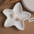 FAIRY BUCKET™ Concrete Jewelry Tray – Aesthetic Starfish Vanity Tray for Women, Decorative Trinket Dish & Ring Holder, White Candle Dresser, Cute Jewelry Plate for Home Decor & Birthday Gifts