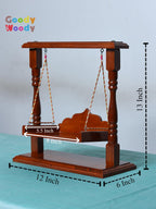 Goody Woody Laddu Gopal Jhula, Kanhaji Swing, Balgopal Palna, Shri Krishna Hindola Polished (Brown, 13x12x6), Seat Size :- (8x6) 0 to 4 No. Kanha