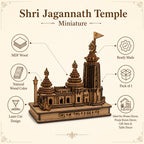 JAGANNATH Temple Wooden 3D Model MANDIR (5 INCH Height)