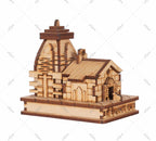 eXme Pine Wood Shree Kedarnath Temple 3D Model || Kedarnath Temple 3D Structure || Shree Kedarnath Mandir ( Pack of 1, Brown)