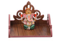 MS ENTERPRISE Wooden Singhasan Temple for God, Laddu Gopal Sinhasan for Pooja Mandir, Singhasan for Diwali, Durga Pooja, Navratri, Ganesh Chaturthi - Multicolor (5.5 * 6 * 8 Inch) (Brown)