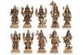 ARTVARKO Brass Dashavatara Dasavatharam of Lord Vishnu Statues Ten Incarnations Avatars Idol Murti Height 2.5 Inch