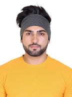 Gajraj Wide, Moisture Wicking and Non-Slip Exercise Workout Cotton Headband for Men and Women (Coal Grey)