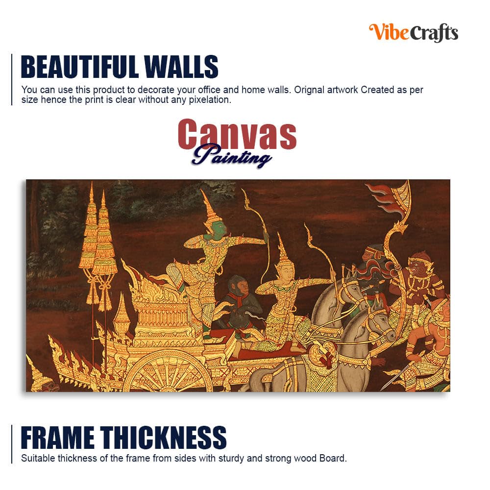 VIBECRAFTS Canvas Paintings for Living Room Drawing Room Hindus Canvas Wall Painting Fitted With Wooden Frame For Home | Office | Living Room | Gift (PTVCH_2725N)