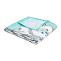 BLOCKS OF INDIA Hand Block Printed Cotton Single Size Reversible Malmal Dohar for Summer (Turq BEL) Kafalo