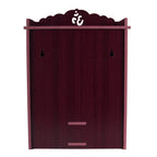 MIDU Pooja Mandir For Home Wall Hanging Mdf Wooden Temple With Door Brand (Dark Brown,41 Cm)