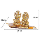 KridayKraft Laxmi Ganesh Metal Statue, Laxmi Ganesh Murti with Diya for Pooja, Ganpati Idol for Home Decor, Gift Your Relatives, Religious Idol Gift Article, Ganesha Showpiece Figurines