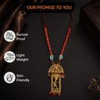 AAKRITI ART CREATIONS Antique Hymn Handcrafted Ethnic Long Necklace for Women | Boho Beaded Pendant | Long Boho Necklace for Women | Handmade Jewellery Gift