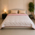 Linen Home Cotton Reversible AC Blanket Double Bed Damask Pink & Rose Kafalo
