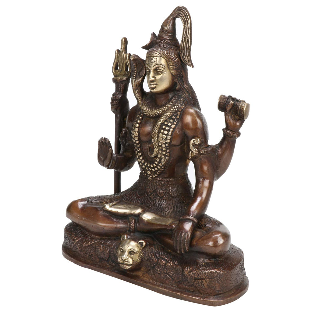 ARTVARKO Brass Murti Lord Shiva in Blessing Posture Shiv Idol Statue for Shivaratri Maha Shivaratri Copper Color Height 8.5 Inch 1Pcs Standard.