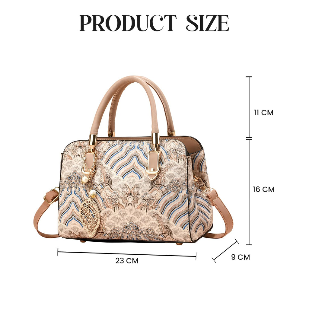 SYGA Women Stylish Tote Bag with Contrasting Colors – Medium Capacity Daily Shoulder Handbag(Khaki)